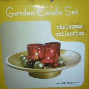 Red & Gold Risen Christmas Votive /Tea LIght Candl